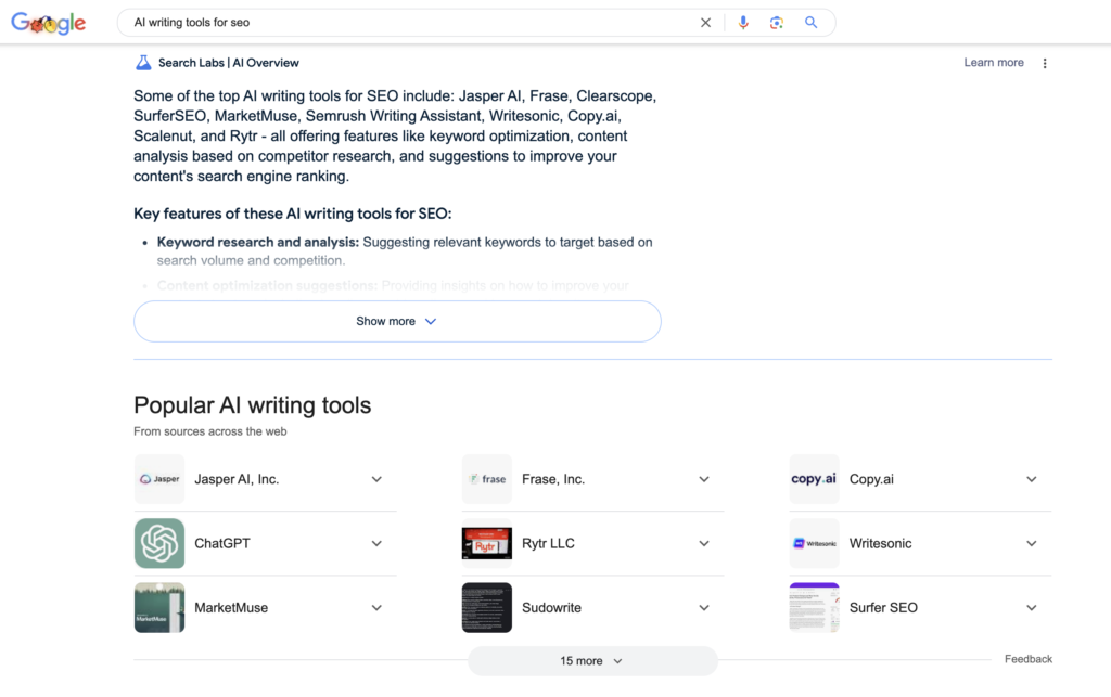 
AI Writing Tools For SEO