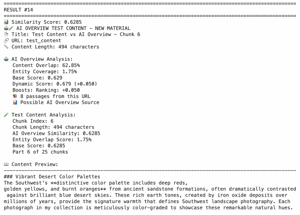 Vector Database Test Content Analysis